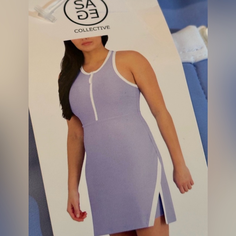 SAGE COLLECTIVE Sz L NWT Blue Athletic DRESS